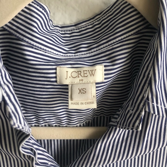Blue and white stripe J Crew button up long - Picture 4 of 10